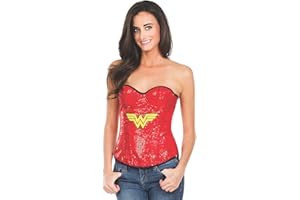 RUBIES Secret Wishes DC Comics Justice League Superhero Style Adult Corset Top with Logo Batgirl