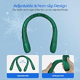 Jsdoin Portable Neck Fan 5 Speeds Bladeless USB Rechargeable Green 360° Airflow view 3