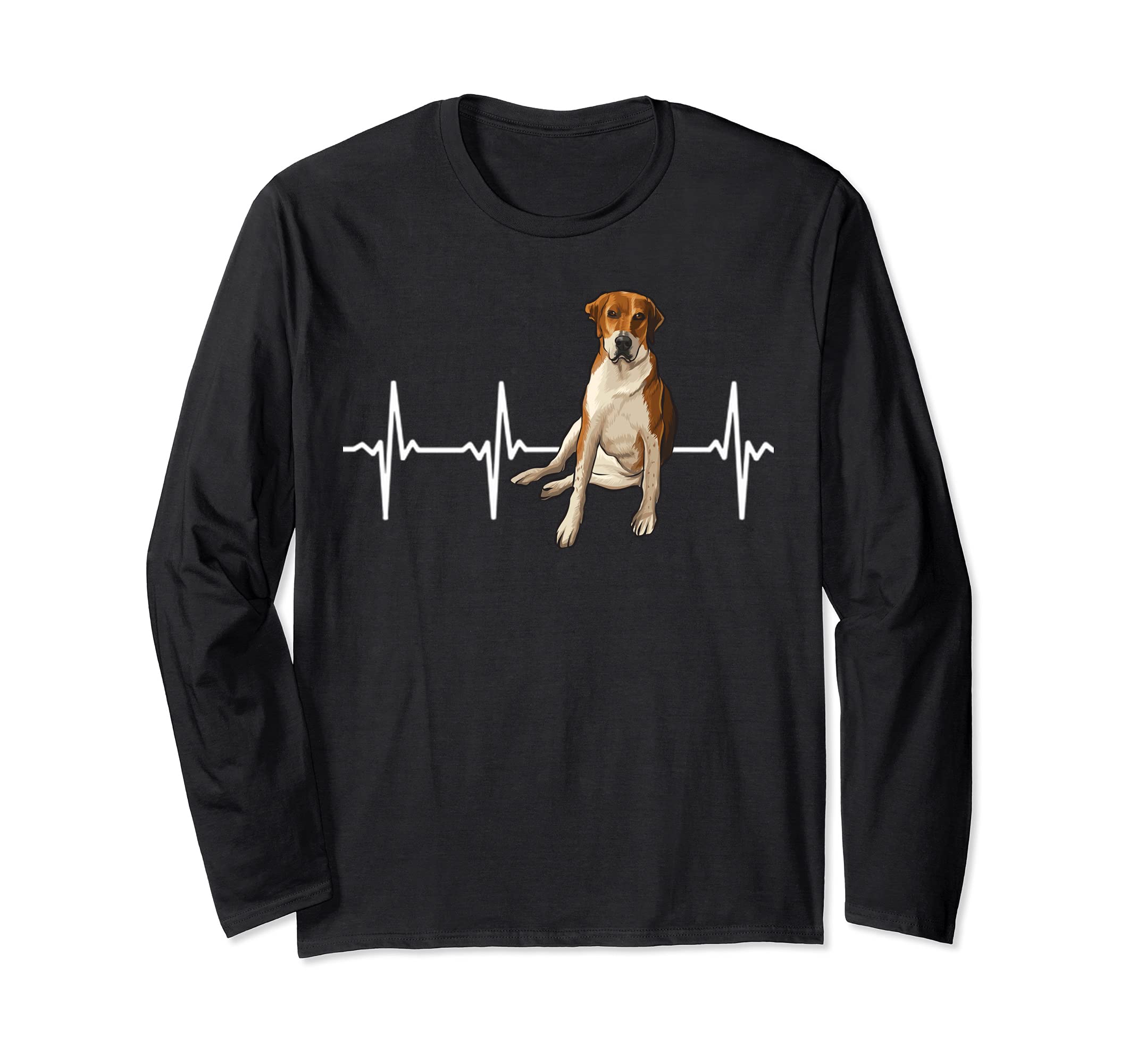 English Foxhound Heartbeat Dog Lover Long Sleeve T-Shirt