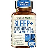 Sleep Supplement with 400mg L-Theanine, Magnesium, GABA &amp; 2mg Melatonin &ndash; Supports Restful Sleep &amp; Relaxation, Helps Restore Natural Sleep Cycle &ndash; Balanced Formula, Non-Habit Forming &ndash; 60 Capsules