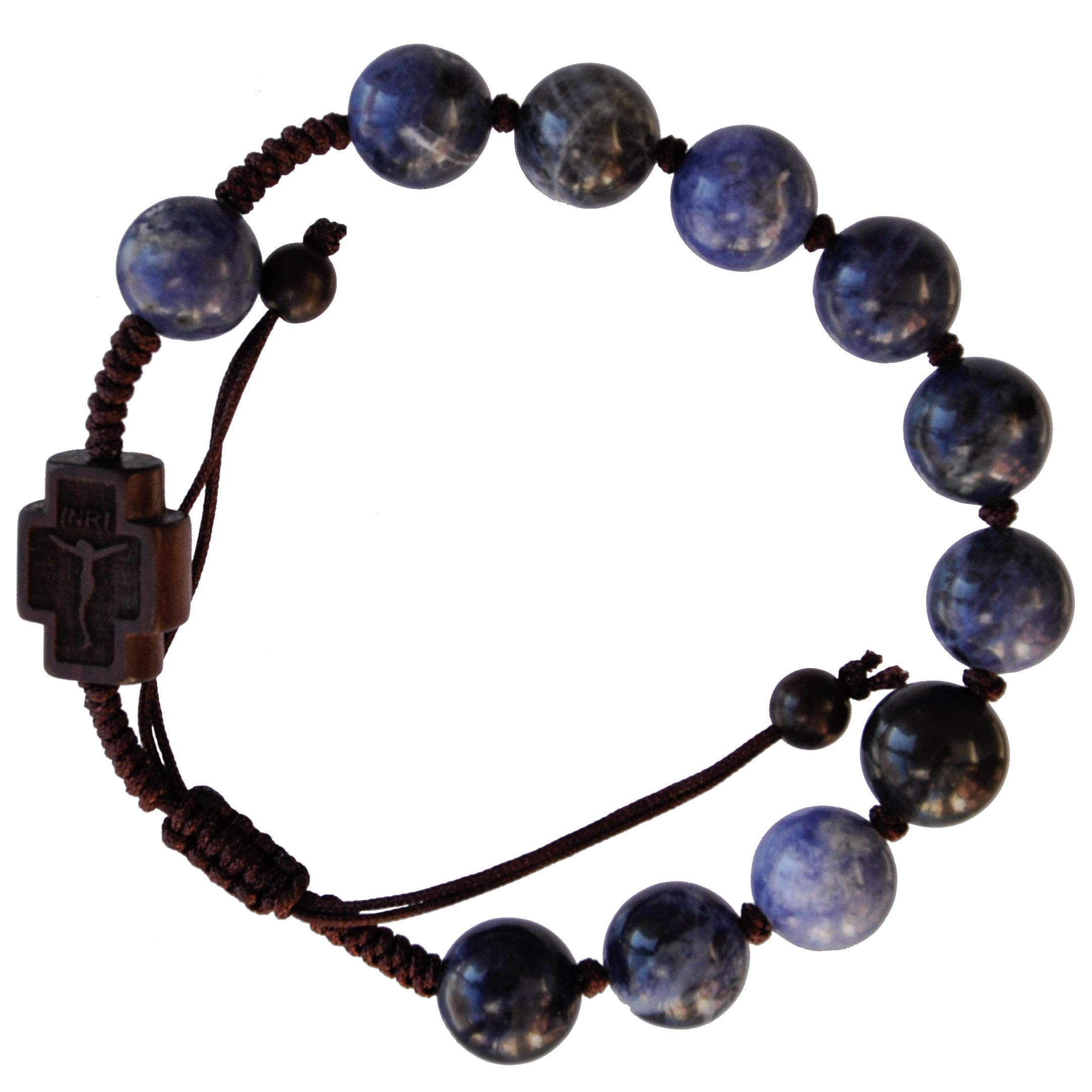 Sodalite & Jujube Wood Adjustable 10mm Rosary Bracelet