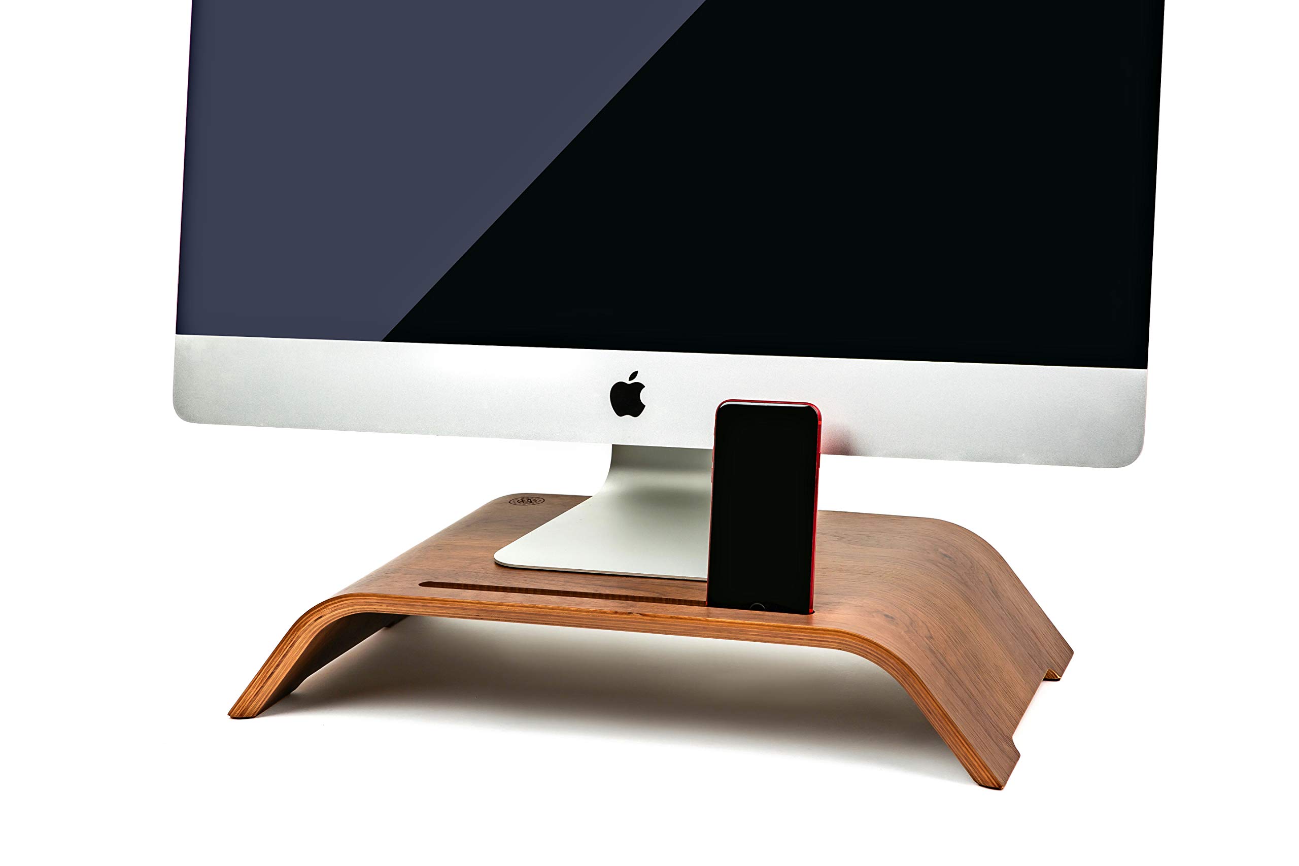 Maya Marie Wood Monitor Stand Riser Computer Desk Riser + Phone/Tablet