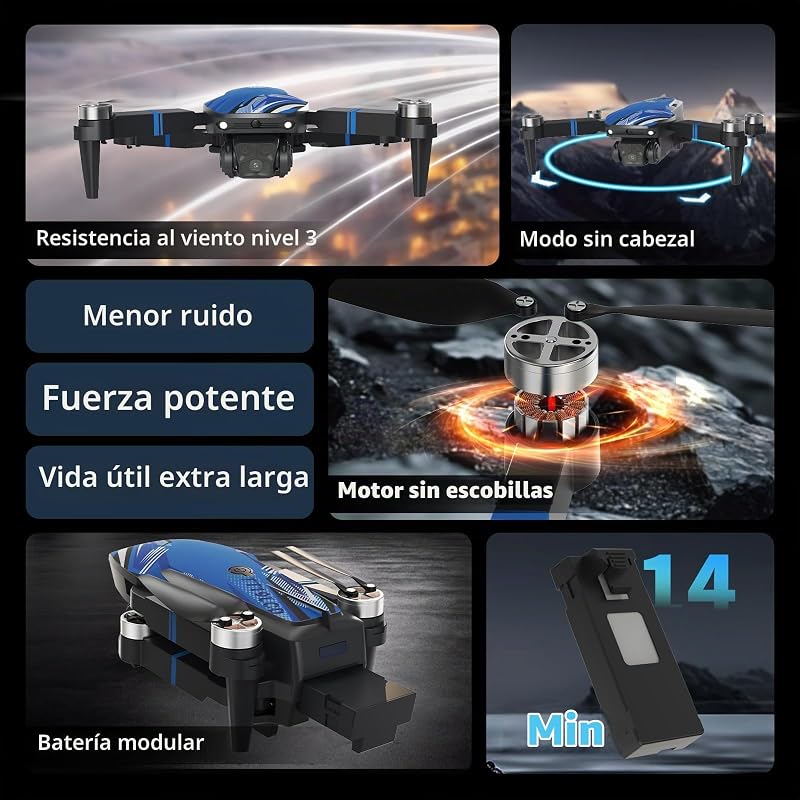 Dron con Cámara para Principiantes, Mando a Distancia con Pantalla LCD, FPV Vídeo Mini Drone, Esquiva de Obstáculos en 270°, 3D Flips, RC Cuadricóptero plegable, Tarjeta SD hasta 32GB