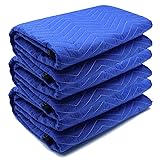 3 Pack Moving Blankets 40x72in Heavy Duty Padded