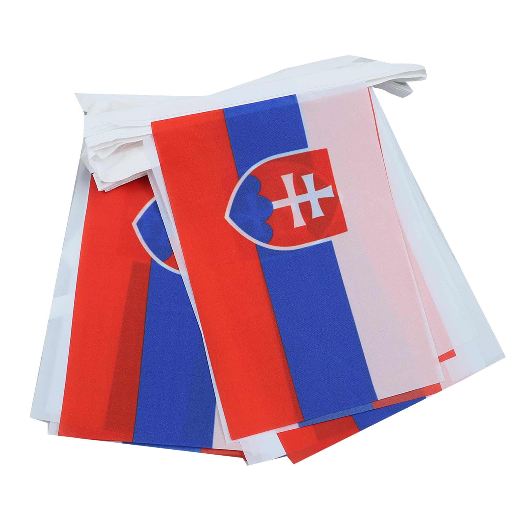 AZ FLAG Slovakia Bunting Flag, 20 Ft Garland with 20 Small Slovak Flags 8'' x 6'', 100% Polyester String Pennant, 6 meters