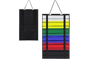 INTOMYTH Karate Belt Display Rack - Holds 12 Belts, High-Density Felt Material with Wall Mount & Foldable Design, Taekwondo/K