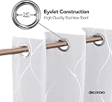 Deconovo Thermal Insulated Eyelet Curtains Silver Wave Foil 46 x 90 Inch Pair view 4