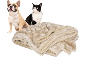 Petique The Velvet Blanky Pet Blanket, Super Soft Cat and Dog Blanket, Double Sided Plush Polyester, Cute Paw Print Design, Reversible, Machine Washable, Large Fleece Kitten and Puppy Blanket