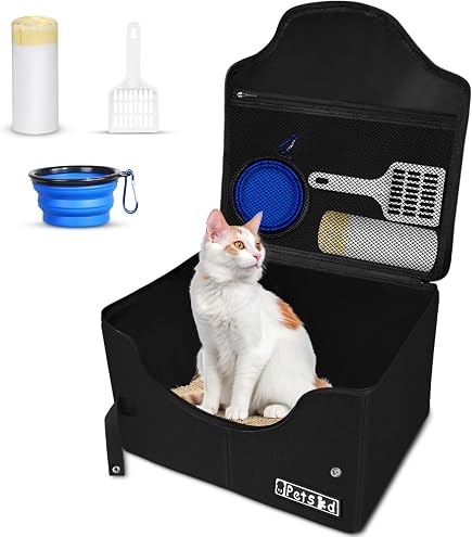 Draagbare Kattenbak Voor Onderweg – Opvouwbaar, Lekvrij, Waterdicht, Met Ritssluiting, Grijs – Perfect Voor Reis, Appartement Of Buiten!