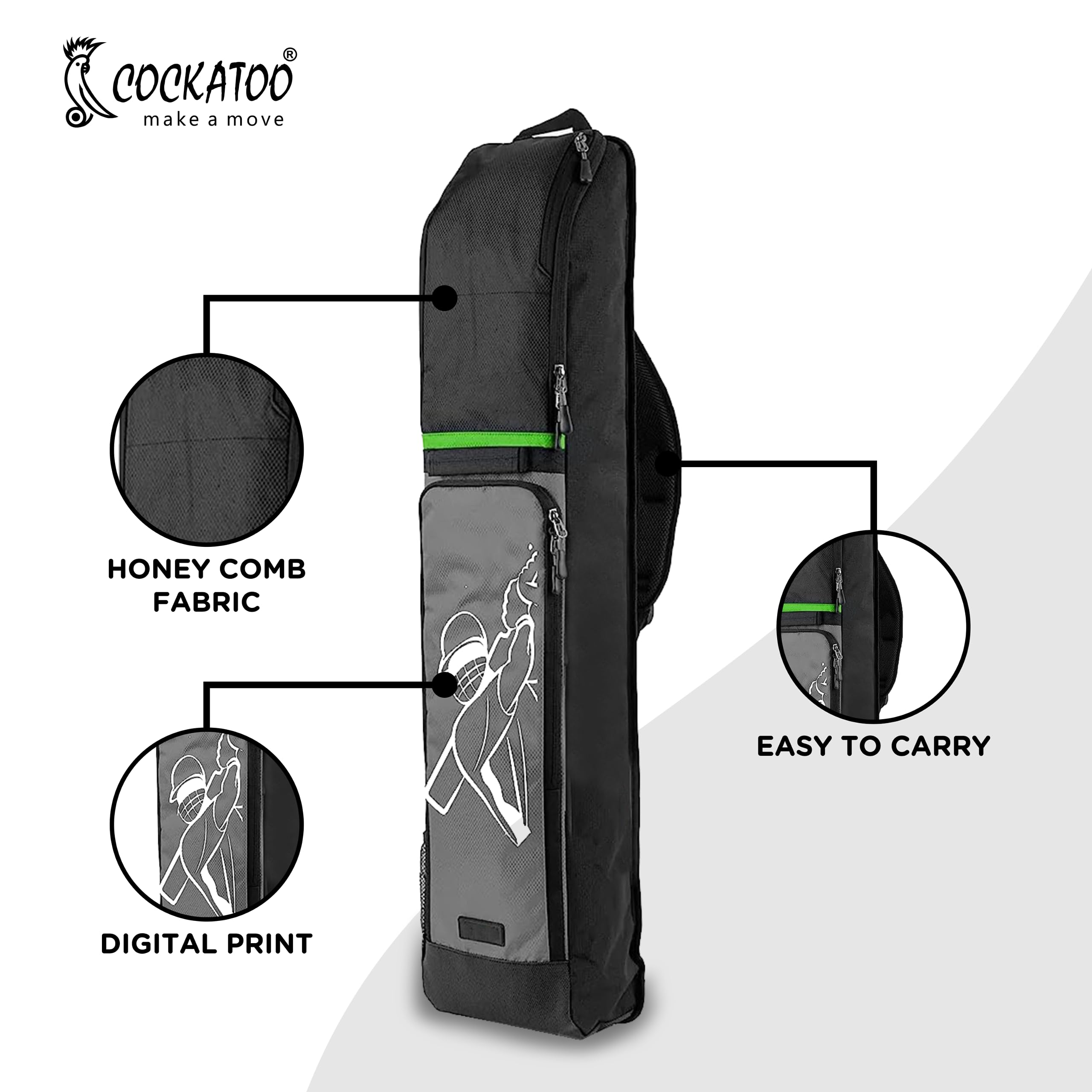 Cockatoo Destructor Complete Cricket Set, Cricket Kit Combo, l Cricket Bat (34'' x 4.5'') with 3 Stumps Wicket Set and 1 Tennis Ball,Size-8(12 Year & Above) 4