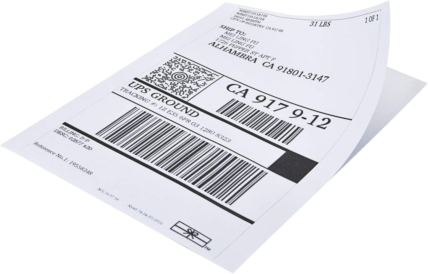 Half Sheet Self Adhesive Shipping Labels for Laser & Inkjet Printers, 200 Count (BL-G8511-100) : Printer Labels : Office Products