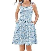 blibean Girls Summer Sundress Floral Print Strap Sleeveless Dress Size 6-15 Years