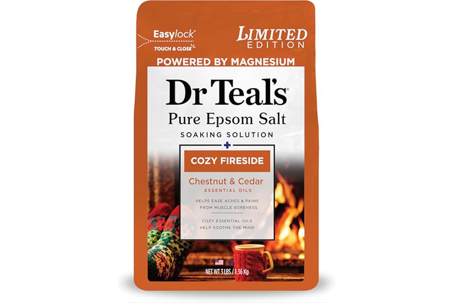 Dr Teal’s Epsom Salt Magnesium Soak, Cozy Fireside, 3 lbs