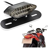 Anki HappiGo 12V 16 LED Universal Motorcycle Brake Tail Light | Integrated Brake Tail Running Light Turn Signla License Plate Lamp (Smoked Black Cover)