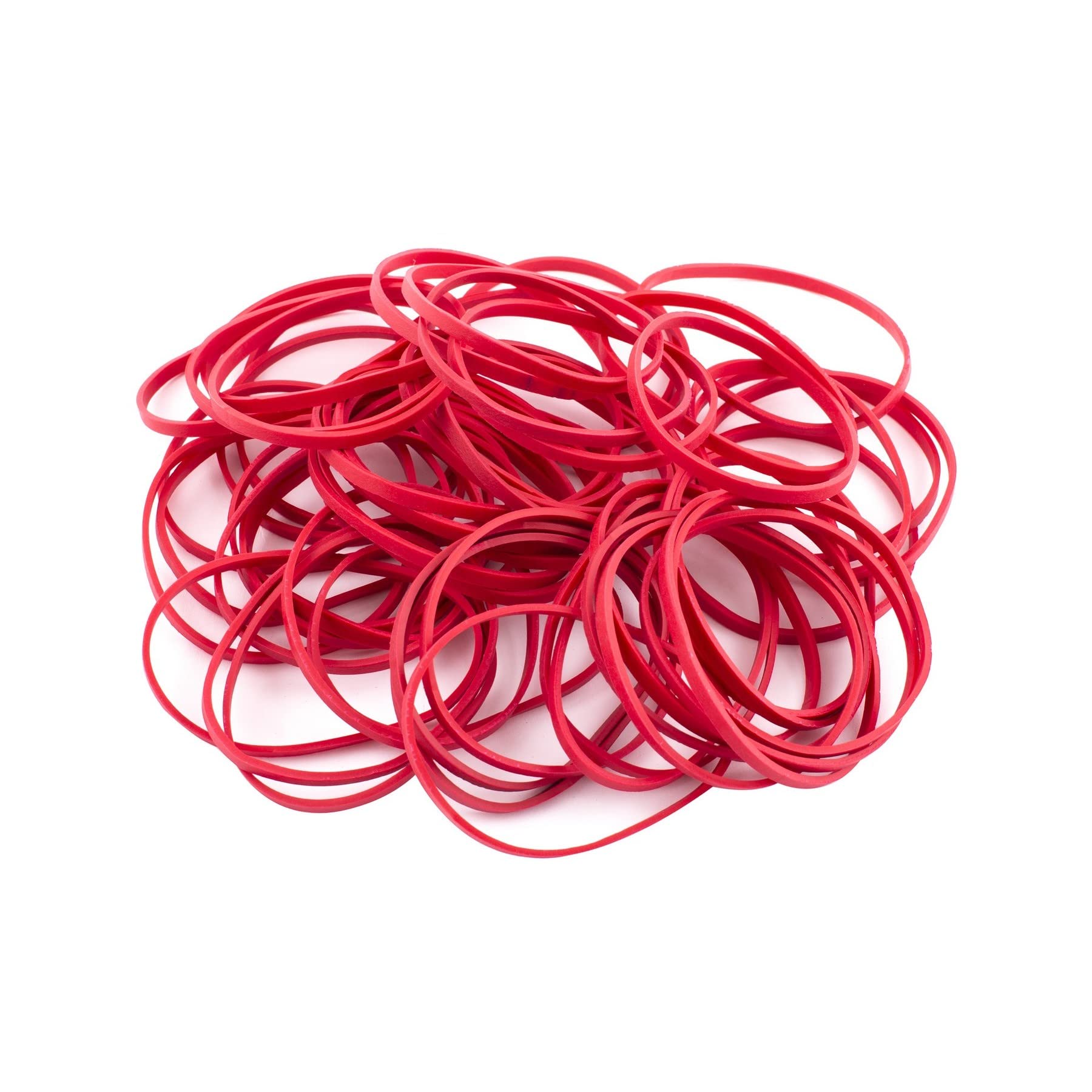 D.RECT - Rubber Bands | 1 kg Bag | 50 mm Diameter Wide 3 mm Rubber Ring Bands for Household, Work, Office Reusable Durable Durable Stable Red