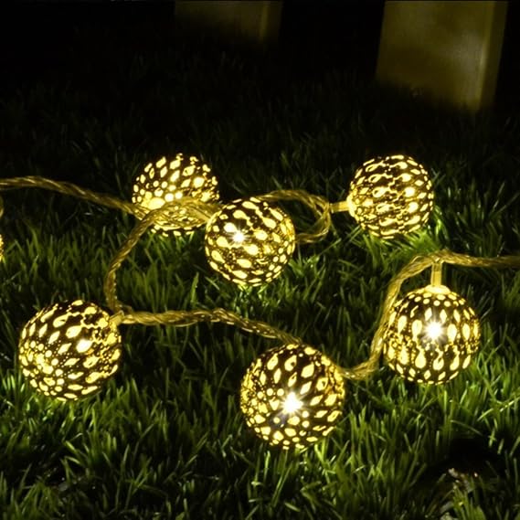 Ball Shape Warm White 20-LED String Lamp Lights For Christmas Diwali Decoration