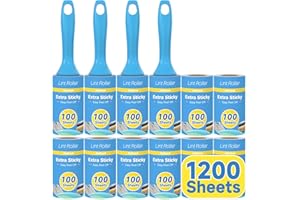 Swihauk 1200 Sheets Extra Sticky Lint Rollers for Pet Hair, Easy Spiral Tear Lint Roller for Clothes with Ergonomic Handle, Multipurpose Lint Remover for Furniture, Carpet, Car Seat