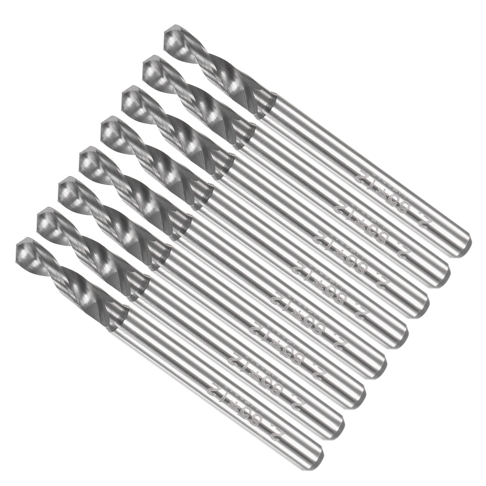 CoCud PCB Drill Bits, 2.85mm Diameter 1/8" Shank, Solid Tungsten Carbide Precision Drilling - (Applications: for Print Circuit Board CNC Engraving), 8-Pieces