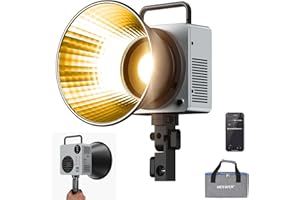 NEEWER 80W LED Video Light with 72Wh Battery & 100W PD Adapter APP/2.4G Control Portable Bi Color Mini COB Studio Continuous 