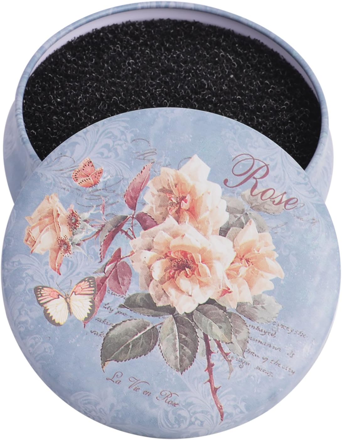 KDKD Color Removal Sponge, Quick Shaking Off Eyeshadow Powder Colors form Makeup Brush on Sponge, Round Blue Rose Case