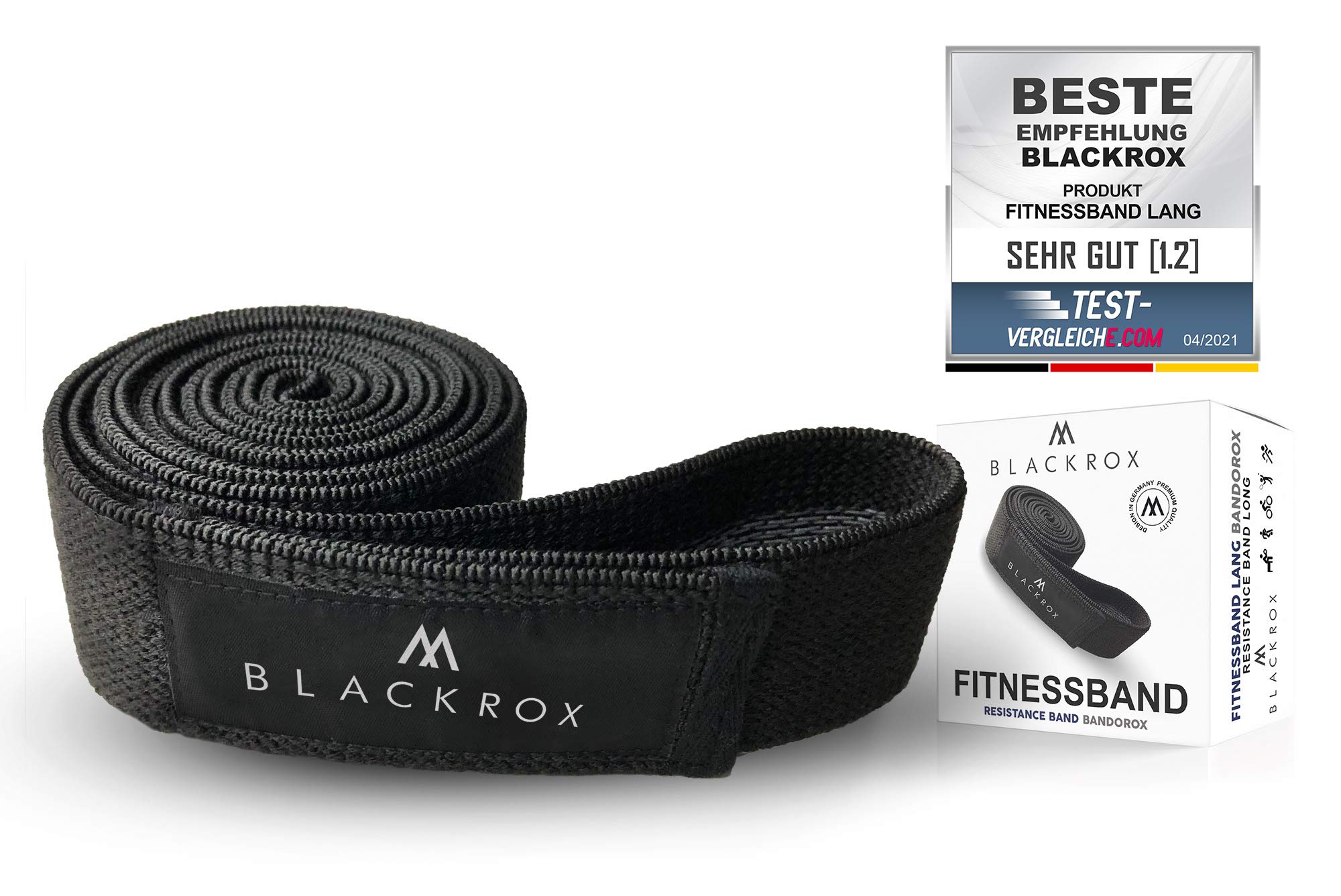 BLACKROX Bandorox Fitness Band Long Resistance Band Resistance Band for Men and Women Yoga Strength Training Pilates Fitness Hip Band Legs Hips and Buttocks Muscle Building