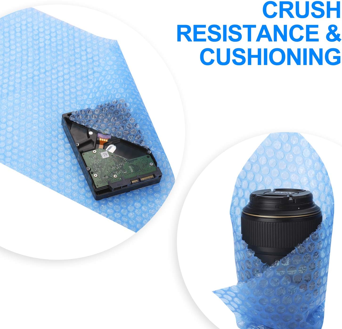 Fuxury Blue 16" Anti-Static Bubble Cushioning Wrap Roll Air Bubble Roll 1 Roll 36 Feet, Perforated Every 12", Included 10 Fragile Sticker Labels for Packaging Moving Shipping Boxes Supplies : Office Products