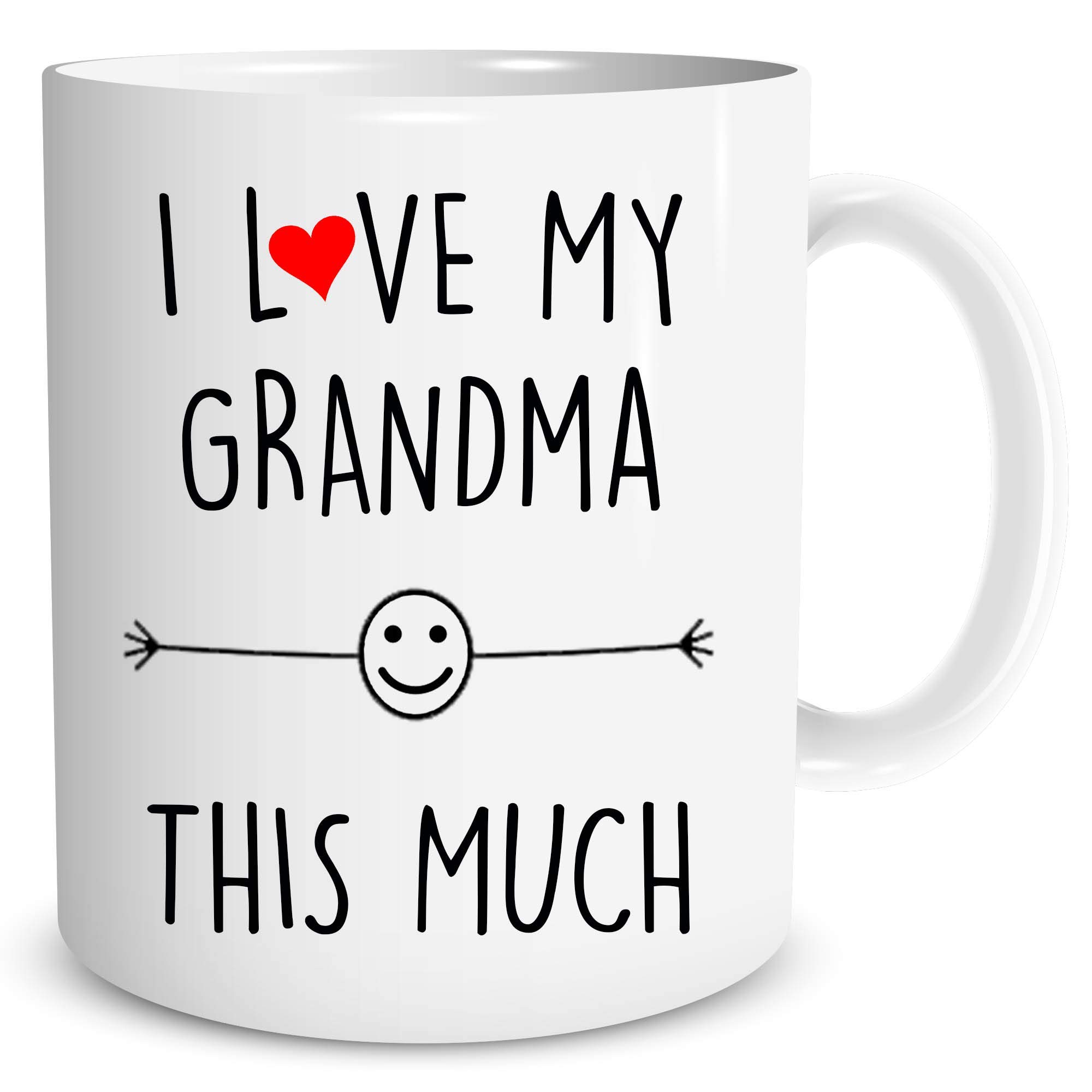 I Love My Grandma This Much 10oz Mug Birthday Gift, Gift for Grandma Christmas Present Family Best Grandma from Son Daughter WSDMUG1240