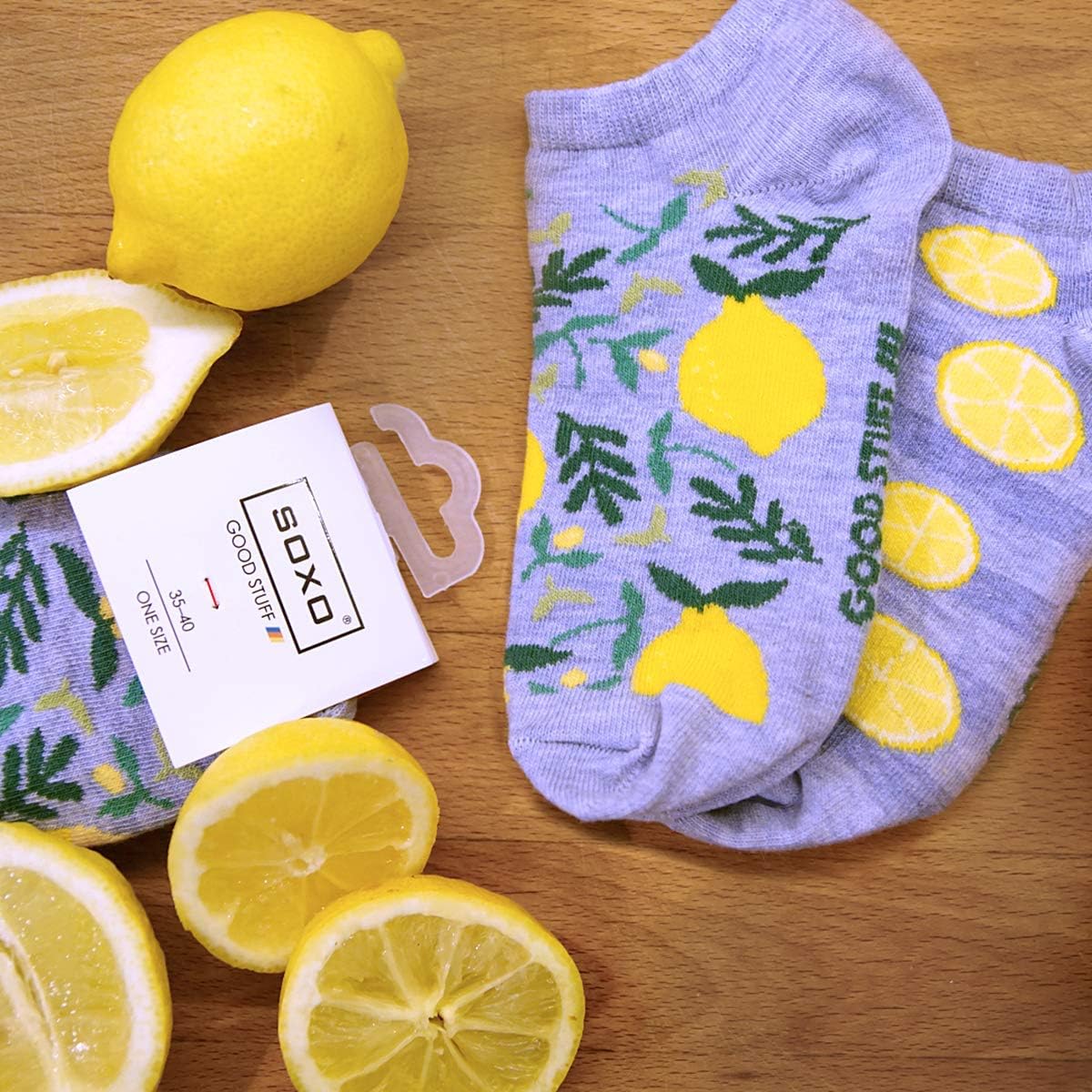 soxo Ladies Ankle Socks Trainer Socks Women Cotton Funny Gift Fun Multipack Cosy 2.5-6.5 Food 5 works - Image 3