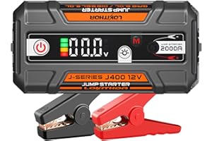LOKITHOR J400 2000A 12V Portable Lithium Jump Starter, Car Battery Booster Pack, USB-C Powerbank Charger, and Jumper Cables for Upto 8.0-Liter Gas and 6.0-Liter Diesel Engines