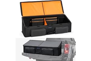 ISSYAUTO Full Size Truck Bed Cargo Box Organizer for Pickup, Waterproof Truck Bed Cargo Bag, Storage Organizer Carrier Accessories for Groceries, Golf, Easily Slide in and Out, Easy Access