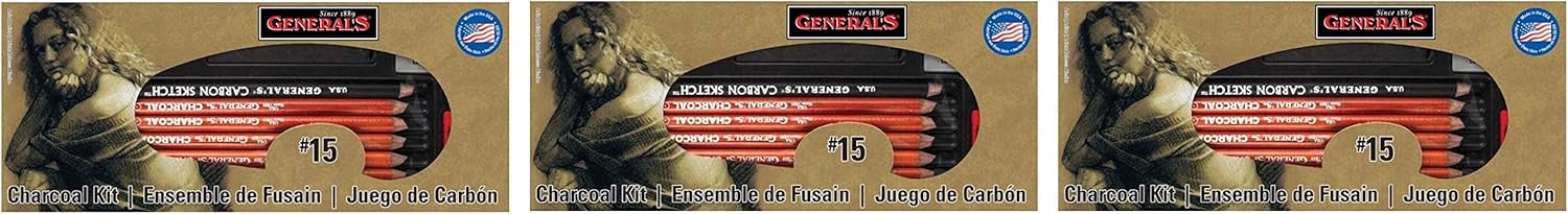 General Pencil Charcoal Kit, 12-Piece