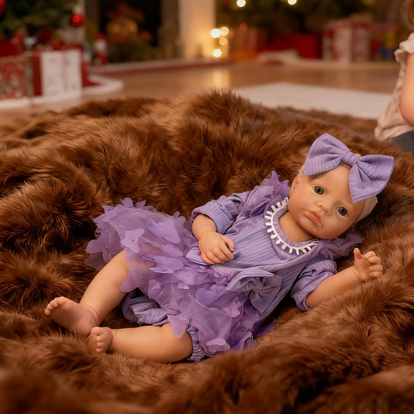 View 1 of ** GREASY **Aniiyy 18Inch Loulou Full Body Solid Silicone Baby Dolls Realistic Painted Silicone Newborn Doll Girl Baby Anatomically Correct Look Like Real Babies