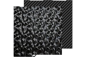 HIKUDIY 256x268mm PET PEO Double Side Build Plate for Anycubic Kobra 3 V2/Kobra 3/Combo/ACE Pro, Smooth Diamond PEO+Carbon Fi