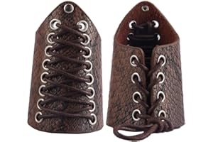 GelConnie Leather Gauntlet Wristband Viking Leather Arm Guard Medieval Armor Bracers Leather Armband Wrist Guards Cosplay