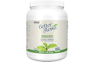 NOW Foods BetterStevia Organic Zero-Calorie Extract Powder, Keto Friendly, Suitable for Diabetics, No Erythritol, 1 Pound
