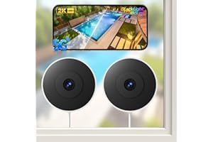 M LAOMENIE 4MP/2K Window Cameras for Home Security, 2 Packs 5G&2.4G Indoor Security Camera with Blacklight Full Color Night Vision, Al Text Recognition, Smart Search, 24/7 Recording for Porch/Yard/Front Road