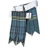 Tartan Kilt Hose Sock Flashes with Heavy Buckle Adjusters