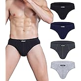 wirarpa Men's 100 Cotton Briefs Underwear No Fly Covered Waistband 4 Pack