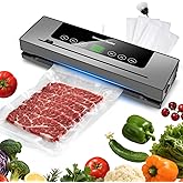 NeovaDomiX Vacuum Sealer for Food Storage, 65 kPa Air Sealing System with 5 Modes, 12.6 in Seal Bar, IPX4 Waterproof Touch Panel, Built-in Cutter, Compact and Reliable Design for Everyday Kitchen Use