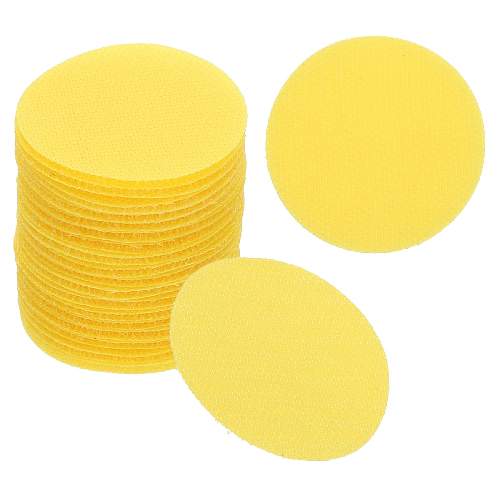 PATIKIL 2" Carpet Spot Markers, 35Pcs Circle Dot Markers Hook and Loop Carpet Spots for Decoration Elementary Preschool Teacher, Yellow