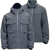 Rejork Men's 3 in 1 Waterproof Winter Ski Jackets Warm Windbreaker Snow Rain Coat Thermal Fleece Liner Hood