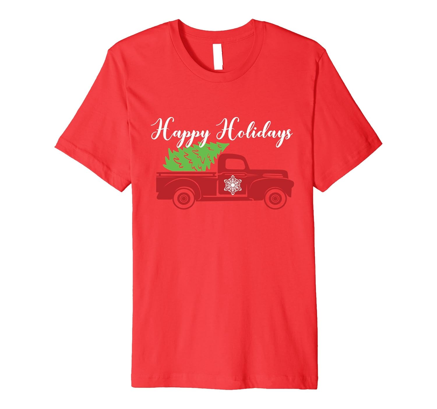 Matching Family X-Mas Vintage Truck Happy Holidays T-Shirt-ANZ