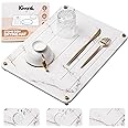 Stone Drying Mat for Kitchen Counter - Quick Drying Diatomaceous Earth Dish Mat - Ultra Absorbent, Fast Dry & Non-Slip - Heat Resistant Stone Dish Drying Mat - Marble Pattern