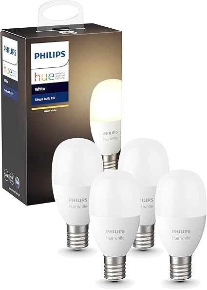 Amazon Co Jp Philips Hue White Single Lamp E17 Light Bulb 4 X 2700k E17 Smart Led Lights Compatible With Amazon Echo Google Home Apple Homekit Line Kitchen Housewares