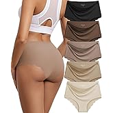 5 Pack Seamless Underwear for Women No Show Panties High Waisted Cheeky Bikini Soft Hipster Breathable Briefs