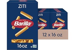 Barilla Ziti Pasta, 16 oz. Boxes (Pack of 12) - Non-GMO, Made with Durum Wheat Semolina - Kosher Certified