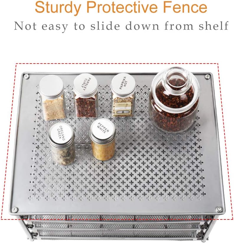 NEX 3-Tier Spice Rack 30 Bottle Standing Spice Drawer Storage Organizer for Kitchen Cabinet Countertop Dark Brown: Kitchen & Dining