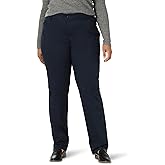 Lee Womens Plus Size Wrinkle Free Relaxed Fit Straight Leg Pant