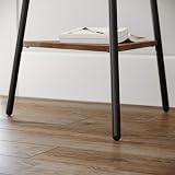 VASAGLE Coat Rack Stand Industrial 2 Shelves Hazelnut Black RCR016B01 view 7