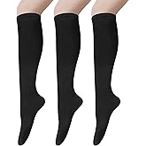 Senker Fashion Women's Knee High Socks Cotton Stockings for Women Long Striped Tube Boot Sock for Casual Outdoor Sport